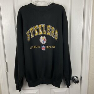 90s Pittsburgh Steelers Men's NFL BlacK ProLine Crewneck Pullover Sweatshirt L